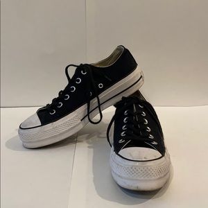 Black And White Platform Low-Top Converse